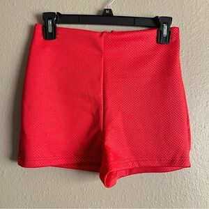 Bright Red Sparkle Shorts Size Small Bling Faux Rhinestone